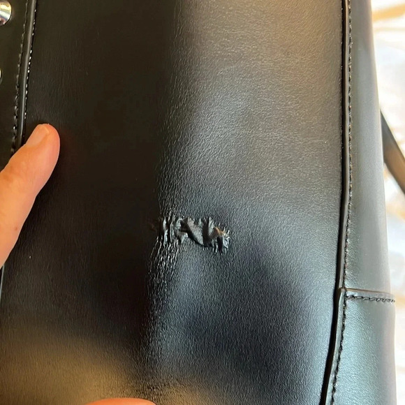 Danier black large stud, tote bag, leather edgy streetwear office. laptop. - Picture 14 of 17